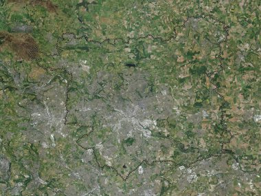 Leeds, İngiltere idari kontluğu - Büyük Britanya. Yüksek çözünürlüklü uydu haritası