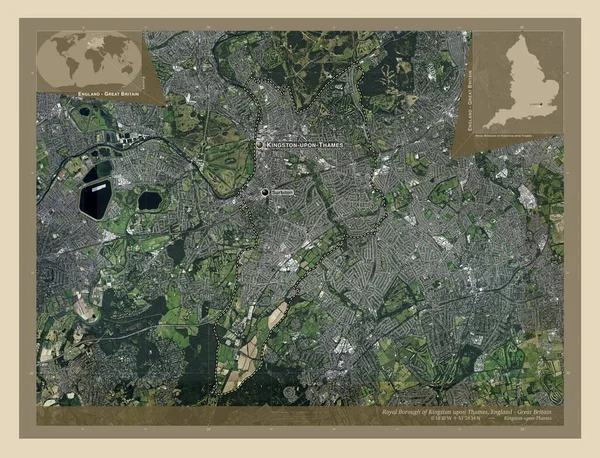 Royal Borough Kingston Thames Londýnská Čtvrť Anglie Velká Británie Satelitní — Stock fotografie