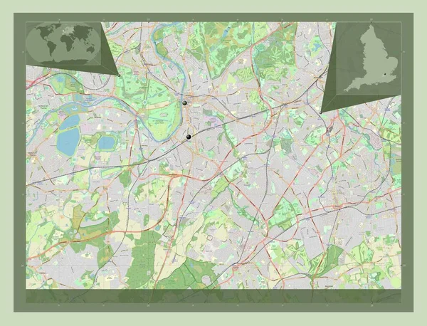 Royal Borough Kingston Thames London Borough England Gran Bretagna Mappa — Foto Stock