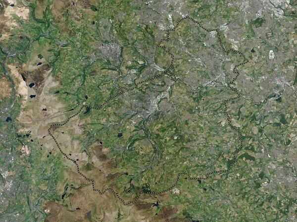 Kirklees Condado Administrativo Inglaterra Gran Bretaña Mapa Satélite Alta Resolución —  Fotos de Stock