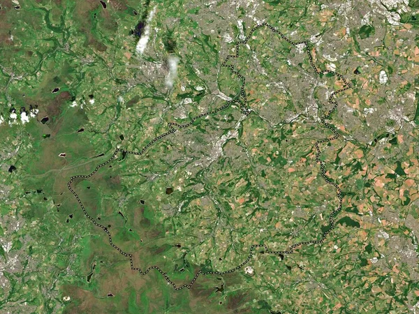 Kirklees Administrative County England Great Britain Low Resolution Satellite Map — Stock Photo, Image