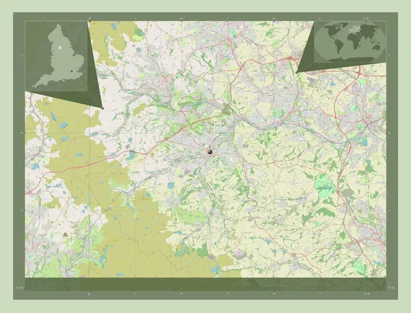 Kirklees Condado Administrativo Inglaterra Gran Bretaña Open Street Map Mapas —  Fotos de Stock