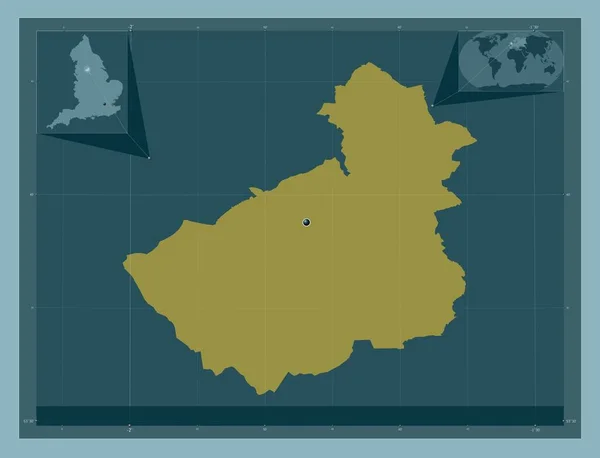 カークレス イングランドの行政郡 イギリス しっかりした色の形 コーナー補助位置図 — ストック写真
