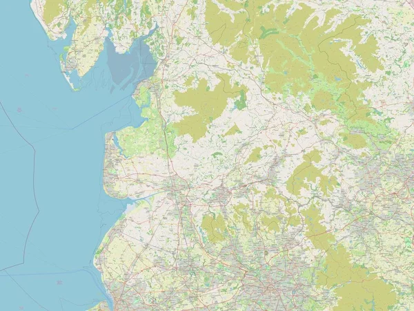 Lancashire Condado Administrativo Inglaterra Grã Bretanha Abrir Mapa Ruas — Fotografia de Stock