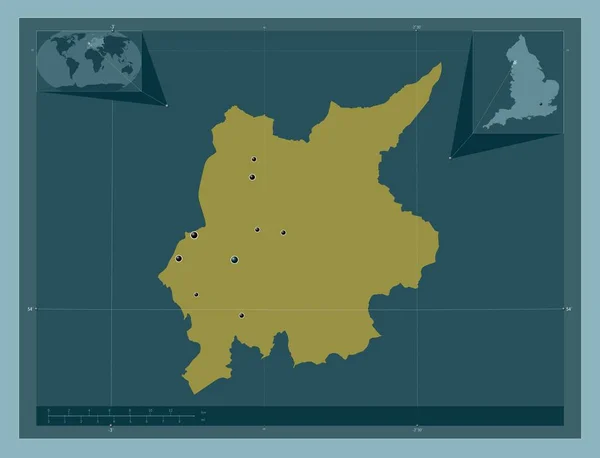 Lancaster Nicht Metropolbezirk Von England Großbritannien Einfarbige Form Standorte Der — Stockfoto
