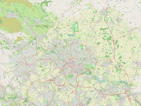 Leeds Contea Amministrativa Dell Inghilterra Gran Bretagna Mappa Stradale Aperta — Foto Stock