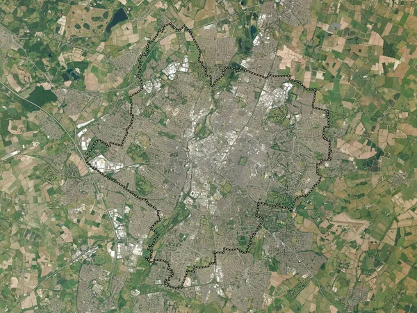 莱斯特市 英格兰的单一政权 大不列颠 高分辨率卫星地图 — 图库照片