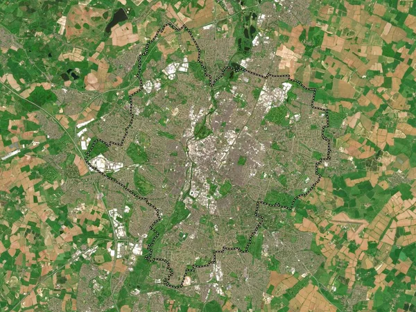 Ciudad Leicester Autoridad Unitaria Inglaterra Gran Bretaña Mapa Satelital Baja —  Fotos de Stock