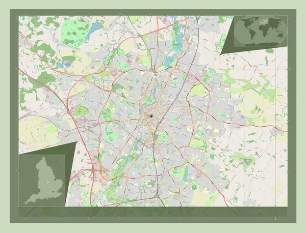 Città Leicester Autorità Unitaria Dell Inghilterra Gran Bretagna Mappa Stradale — Foto Stock