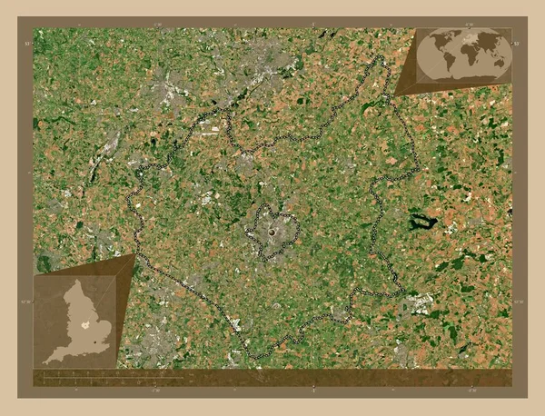 Leicestershire Bestuurlijke Graafschap Engeland Groot Brittannië Lage Resolutie Satellietkaart Hulplocatiekaarten — Stockfoto