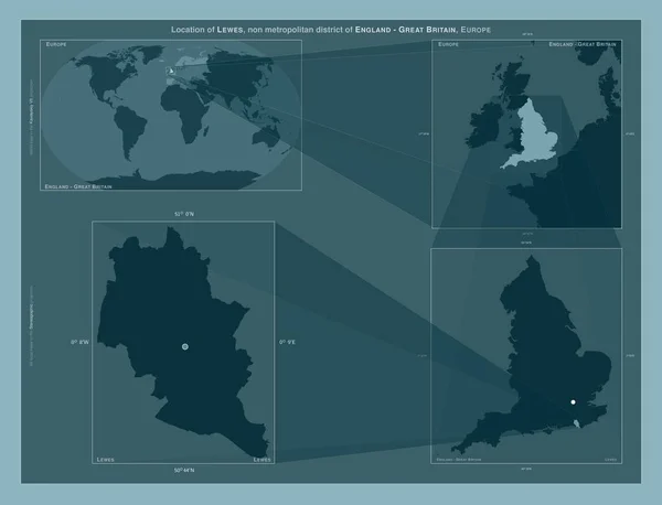 Lewes Nicht Metropolregion Von England Großbritannien Diagramm Das Die Lage — Stockfoto