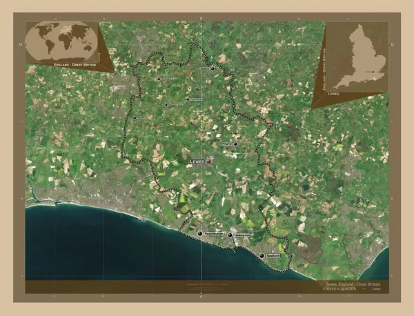 Lewes Distretto Non Metropolitano Dell Inghilterra Gran Bretagna Mappa Satellitare — Foto Stock