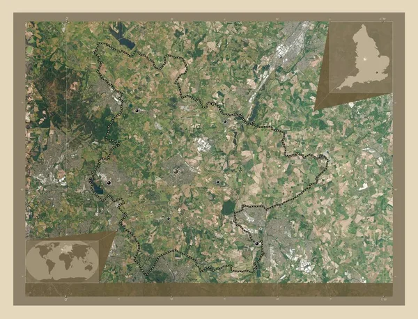 Lichfield Distrito Não Metropolitano Inglaterra Grã Bretanha Mapa Satélite Alta — Fotografia de Stock