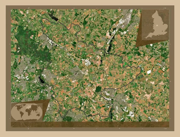 Lichfield Non Metropolitan District England Great Britain Low Resolution Satellite — Stock Photo, Image