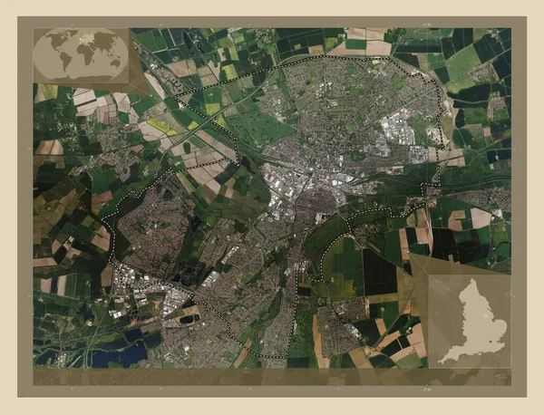 Lincoln Nemetropolitní Okres Anglie Velká Británie Satelitní Mapa Vysokým Rozlišením — Stock fotografie