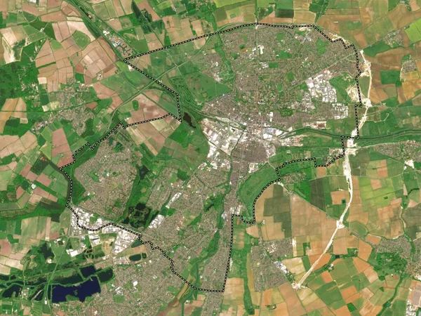 Lincoln Distrito Metropolitano Inglaterra Gran Bretaña Mapa Satelital Baja Resolución — Foto de Stock