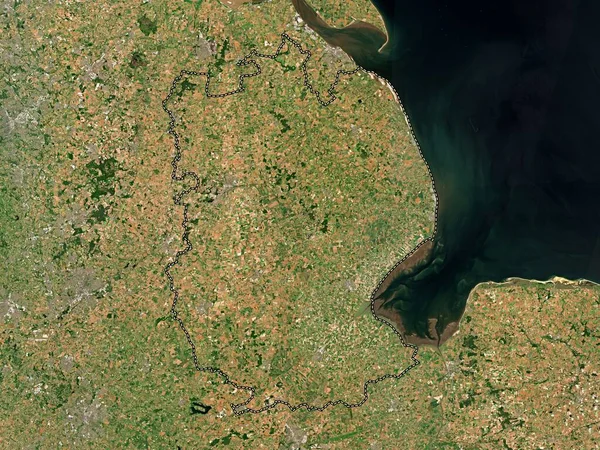 Lincolnshire Englands Administrativa Län Storbritannien Lågupplöst Satellitkarta — Stockfoto