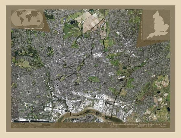London Borough Barking Dagenham London Borough England Großbritannien Hochauflösende Satellitenkarte — Stockfoto