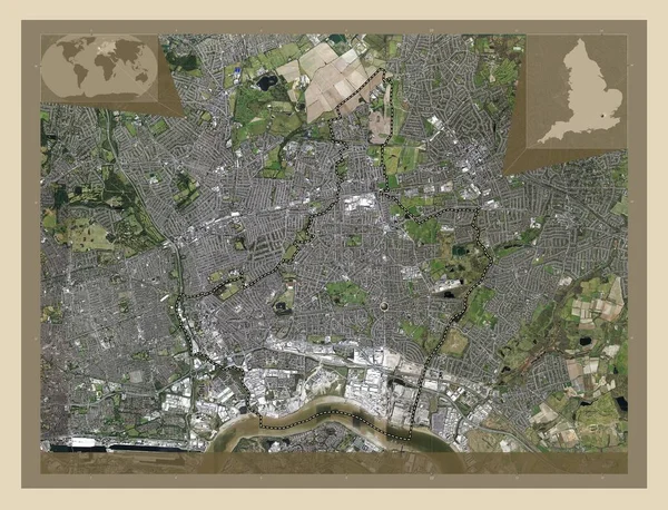 Londýnská Čtvrť Barking Dagenham Londýnská Čtvrť Anglie Velká Británie Satelitní — Stock fotografie