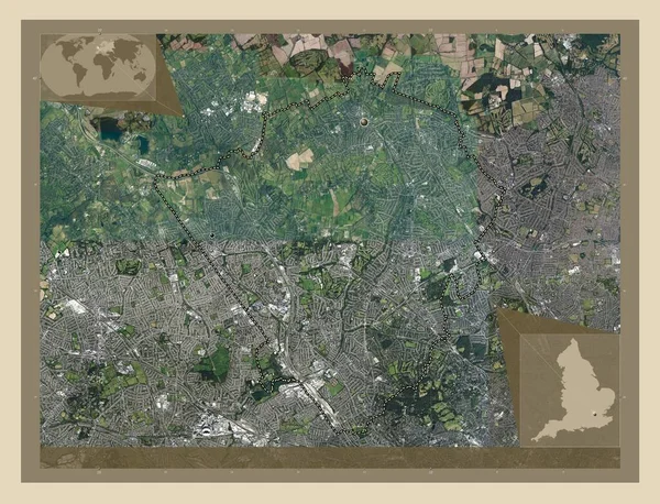 Londýnská Čtvrť Barnet Londýnská Čtvrť Anglie Velká Británie Satelitní Mapa — Stock fotografie