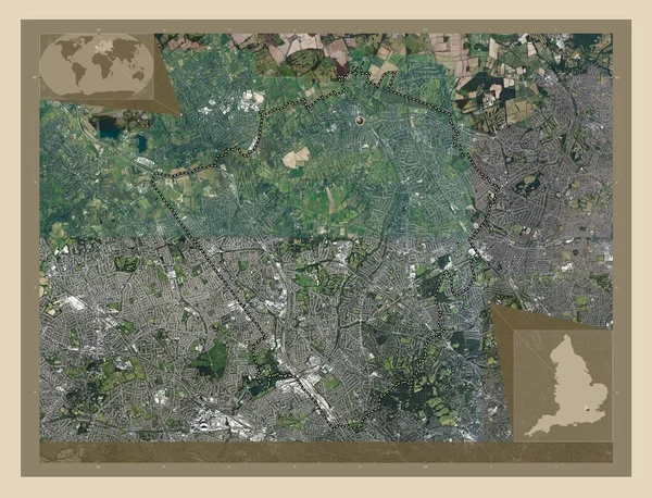 London Borough Barnet London Borough England Großbritannien Hochauflösende Satellitenkarte Eck — Stockfoto