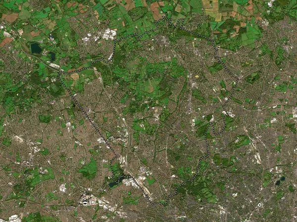 英国伦敦伯内特区的伦敦自治区 大不列颠 低分辨率卫星地图 — 图库照片