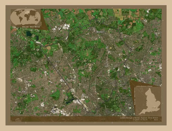 Лондонский Район Барнет Лондонский Район Англии Великобритания Карта Спутника Низкого — стоковое фото