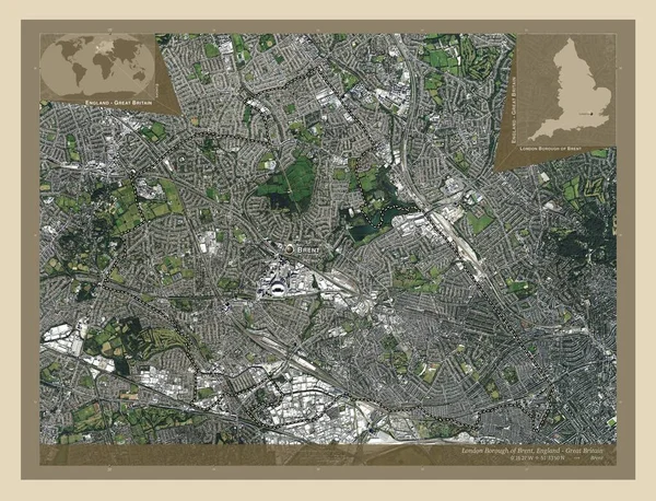 London Borough Brent London Borough England Großbritannien Hochauflösende Satellitenkarte Orte — Stockfoto