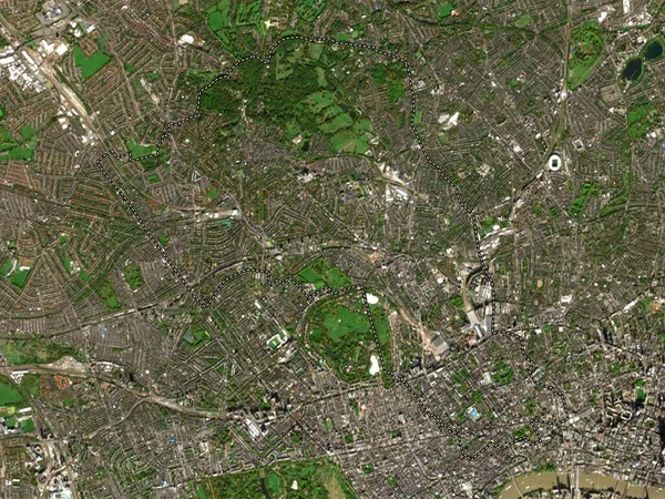 London Borough Camden London Borough England Gran Bretaña Mapa Satelital —  Fotos de Stock