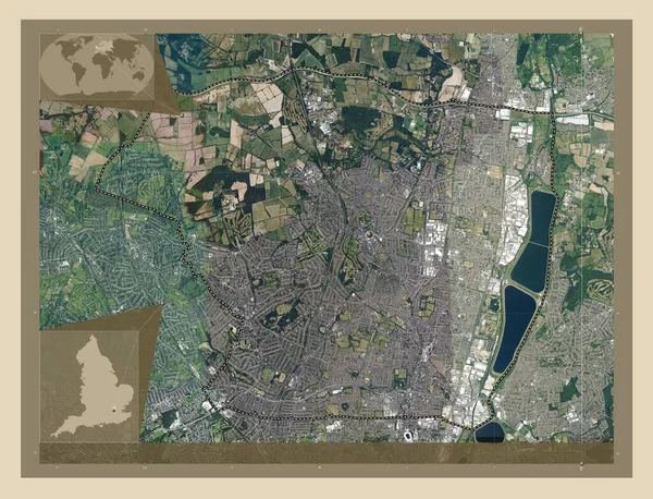 London Borough Enfield London Borough England Gran Bretaña Mapa Satelital —  Fotos de Stock