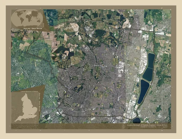 London Borough Enfield London Borough England Storbritannien Högupplöst Satellitkarta Platser — Stockfoto