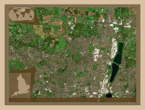 London Borough Enfield London Borough England Großbritannien Satellitenkarte Mit Niedriger — Stockfoto