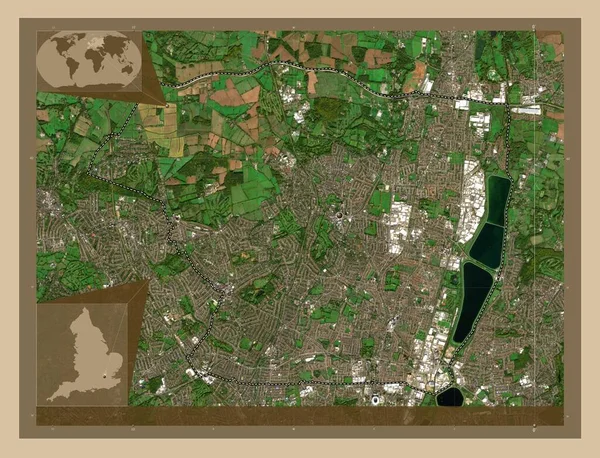 London Borough Enfield London Borough England Gran Bretaña Mapa Satelital —  Fotos de Stock