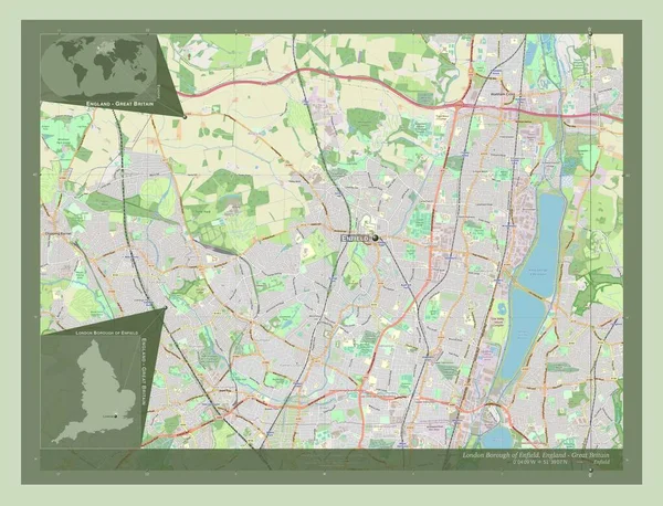 London Borough Enfield Londres Borough England Grã Bretanha Abrir Mapa — Fotografia de Stock