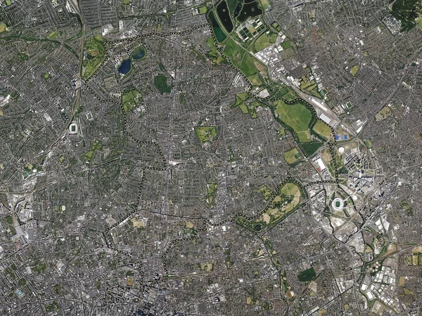 London Borough Hackney London Borough England Gran Bretaña Mapa Satélite —  Fotos de Stock
