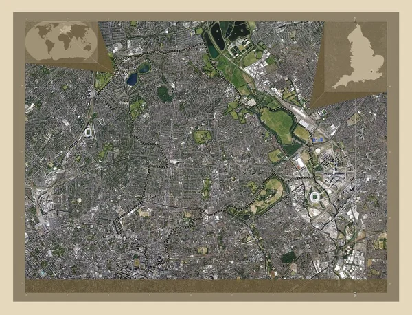 London Borough Hackney London Borough England Großbritannien Hochauflösende Satellitenkarte Eck — Stockfoto