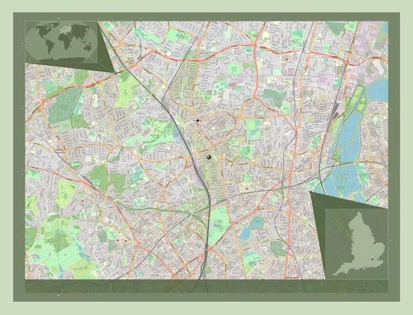 London Borough Haringey Londyńska Dzielnica Anglii Wielka Brytania Otwórz Mapę — Zdjęcie stockowe
