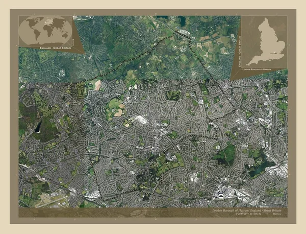 Londýnská Čtvrť Harrow Londýnská Čtvrť Anglie Velká Británie Satelitní Mapa — Stock fotografie