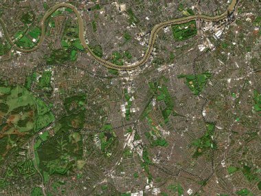 Londra 'nın Wandsworth ilçesi, İngiltere' nin Londra ilçesi, Büyük Britanya. Düşük çözünürlüklü uydu haritası