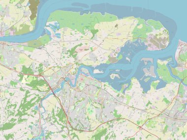 Medway, İngiltere 'nin üniter otoritesi - Büyük Britanya. Açık Sokak Haritası