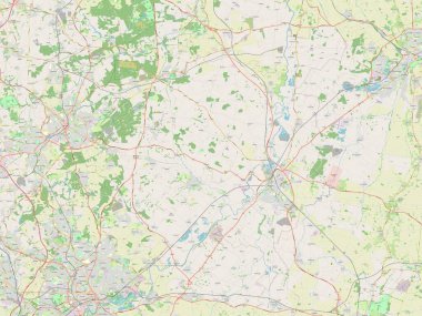 Newark ve Sherwood, İngiltere 'nin metropolitan olmayan bölgesi - Büyük Britanya. Açık Sokak Haritası