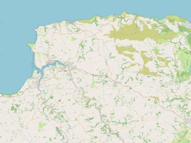 Kuzey Devon, İngiltere 'nin metropolitan olmayan bölgesi - Büyük Britanya. Açık Sokak Haritası