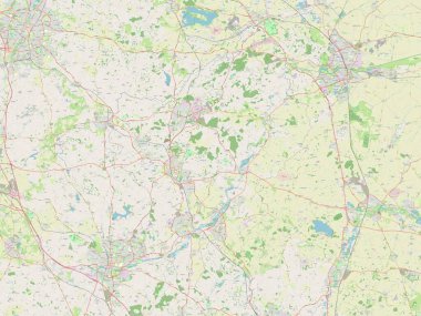 Kuzey Northamptonshire, İngiltere 'nin üniter otoritesi - Büyük Britanya. Açık Sokak Haritası