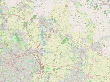 Kuzey Warwickshire, İngiltere 'nin metropol olmayan bölgesi - Büyük Britanya. Açık Sokak Haritası