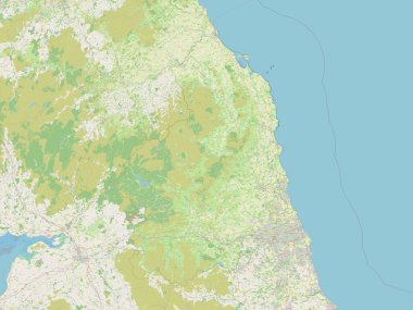 Northumberland, İngiltere idari bölgesi - Büyük Britanya. Açık Sokak Haritası
