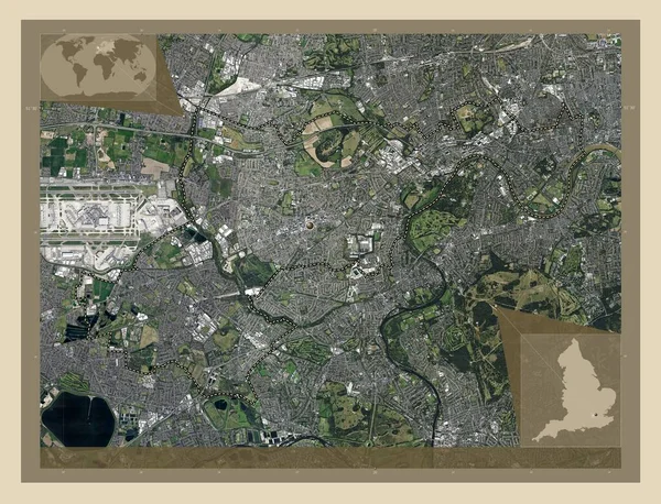 London Borough Hounslow London Borough England Großbritannien Hochauflösende Satellitenkarte Eck — Stockfoto