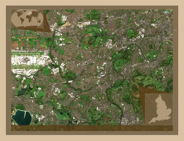 London Borough Hounslow London Borough England Großbritannien Satellitenkarte Mit Niedriger — Stockfoto