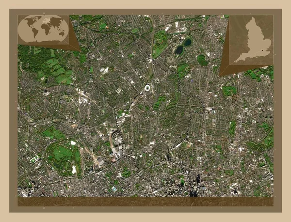 London Borough Islington London Borough England Gran Bretaña Mapa Satelital —  Fotos de Stock