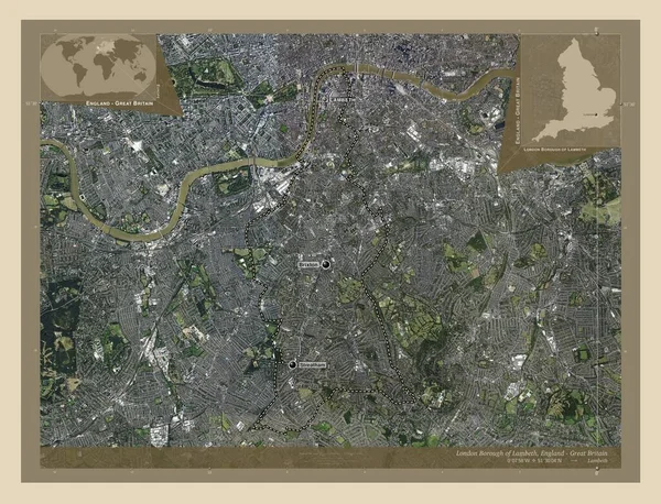 London Borough Lambeth London Borough England Gran Bretagna Mappa Satellitare — Foto Stock
