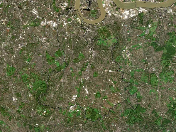 London Borough Lewisham Londen Borough England Groot Brittannië Satellietkaart Met — Stockfoto